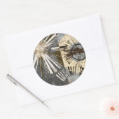 Uitbarstende Tegels I Ronde Sticker (Envelop)