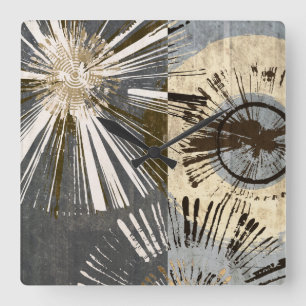 Uitbarstende Tegels I Vierkante Klok