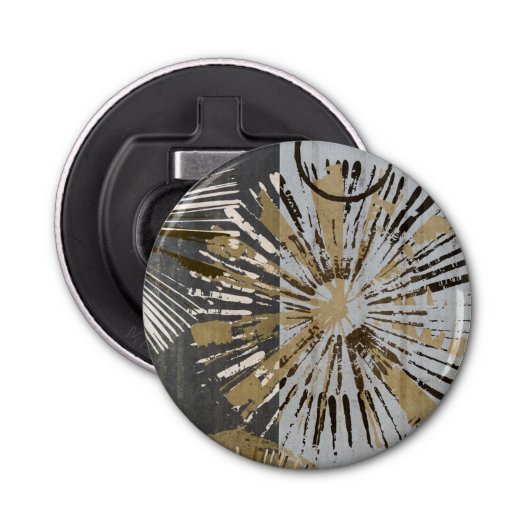 Uitbarstende Tegels III Button Flesopener (Voorkant)