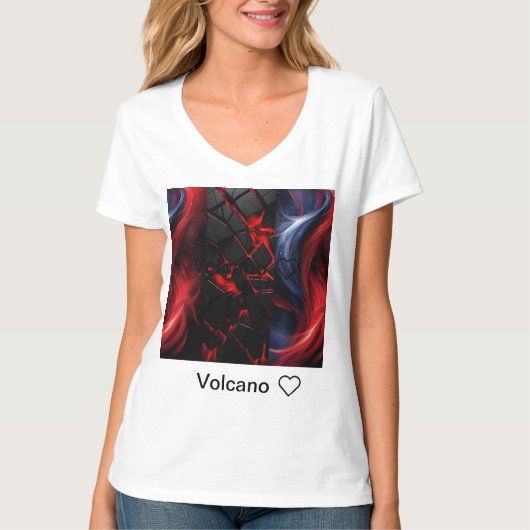 Uitbarstende Volcano Graphic T-shirt (Voorkant)