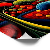 Uitbarstende vulkaan bij nacht 9 perfect poster (Hoek)