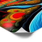 Uitbarstende vulkaan in de nacht 8 perfect poster (Hoek)