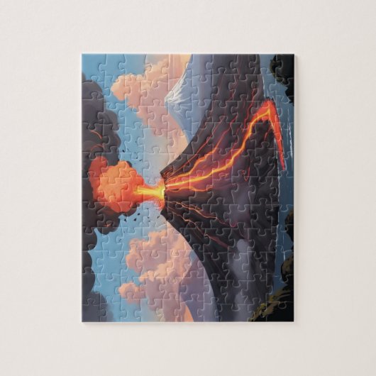 Uitbarstende vulkaan Kinder Legpuzzel (Verticaal)