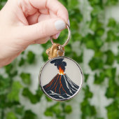 Uitbarstende vulkaan Moderne Kunst Illustratie Sleutelhanger (Hand)