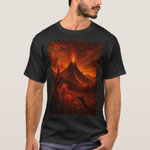 Uitbarstende Vulkaan Natuur Art T-Shirt – Gift