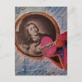 Uitbarsting Rommelige Mixed Media Collage Briefkaart (Voorkant)