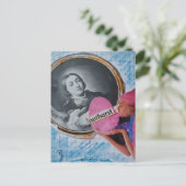 Uitbarsting Rommelige Mixed Media Collage Briefkaart (Staand voorkant)
