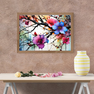 Uitbarsting van de lente: Floral Branch Painting Foto Afdruk