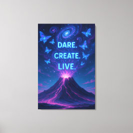 Uitbarsting van Dromen Surrealistische Vulkaan Can Canvas Afdruk