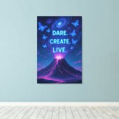 Uitbarsting van Dromen Surrealistische Vulkaan Can Canvas Afdruk (Insitu (Houten vloer))