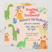Uitbarsting van Opwinding Dinosaurus Vulkan Verjaa Kaart (Voorkant / Achterkant)