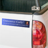 "Uitbesteden Carly!" Bumpersticker (Op Truck)