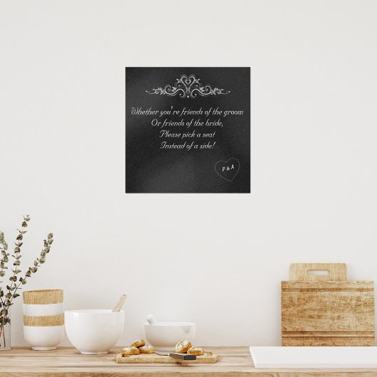 Uitbewerkbaar Poster van Chalkboard Wedding (Keuken)