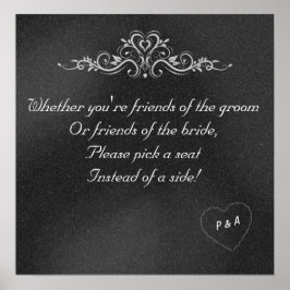 Uitbewerkbaar Poster van Chalkboard Wedding