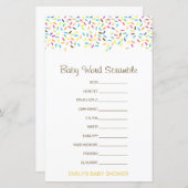 Uitbewerkbare Baby Word-scramble met antwoord (Voorkant / Achterkant)