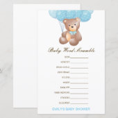 Uitbewerkbare Baby Word-scramble met antwoord (Voorkant / Achterkant)