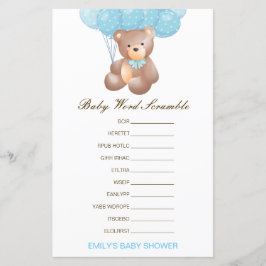 Uitbewerkbare Baby Word-scramble met antwoord