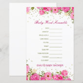 Uitbewerkbare Baby Word-scramble met antwoord (Voorkant / Achterkant)