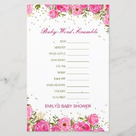 Uitbewerkbare Baby Word-scramble met antwoord