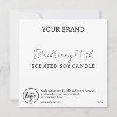 Uitbewerkbare, eenvoudige kaarslabels kaart (Achterkant)