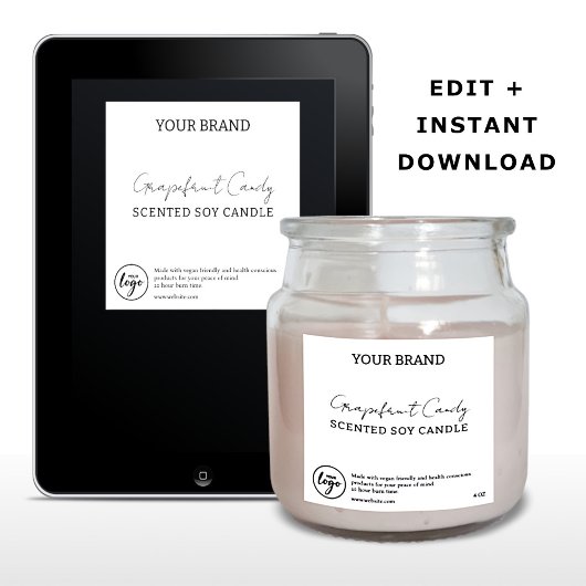 Uitbewerkbare, eenvoudige kaarslabels kaart