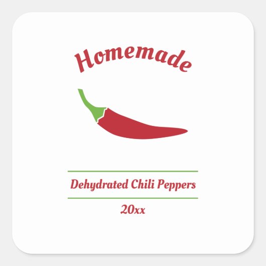 Uitbewerkbare gedehydrateerde Chili Peppers Label  (Voorkant)
