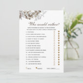 Uitbewerkbare vragen Rustige Vrijgezellenfeest gam Kaart (Staand voorkant)