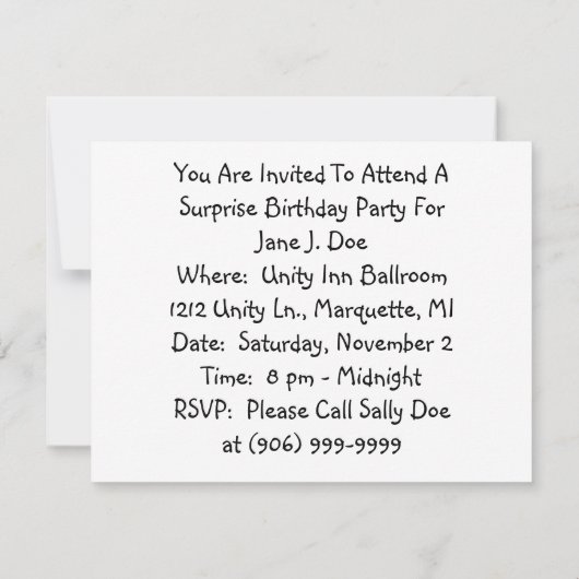 Uitblazen Kandles Woman's Birthday Party nodigt ui Kaart (Achterkant)