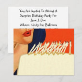 Uitblazen Kandles Woman's Birthday Party nodigt ui Kaart (Voorkant / Achterkant)