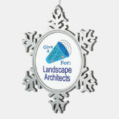 Uitblinken voor landschapsarchitecten tin sneeuwvlok ornament (Rechts)