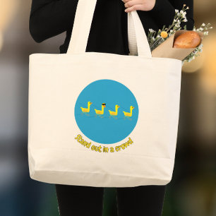 Uitblinkende Schattige Motiverende Eenden Grote Tote Bag