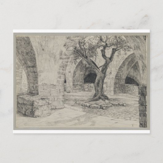 Uitbouw van het Armeense Convent Jeruzalem Briefkaart (Voorkant)