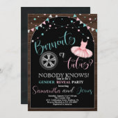 Uitbranders of Tutus Geslacht Onthulling Feestje Kaart (Voorkant / Achterkant)