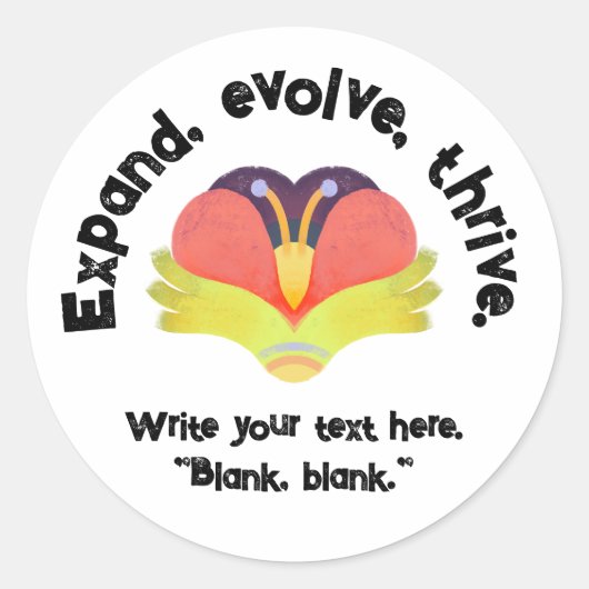 Uitbreiden, evolueren, gedijen met een bloem ronde sticker (Voorkant)