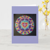 Uitbreidend hart Mandala Wenskaart Kaart (Gele Bloem)
