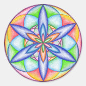 Uitbreidende Bloemmacht Ronde Sticker (Voorkant)