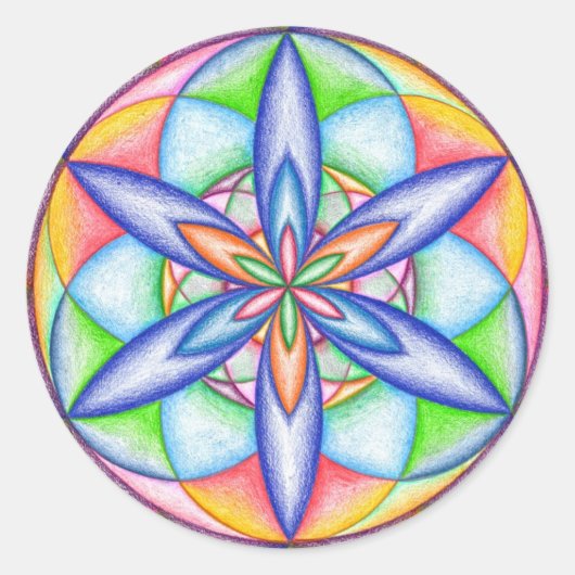 Uitbreidende Bloemmacht Ronde Sticker (Voorkant)