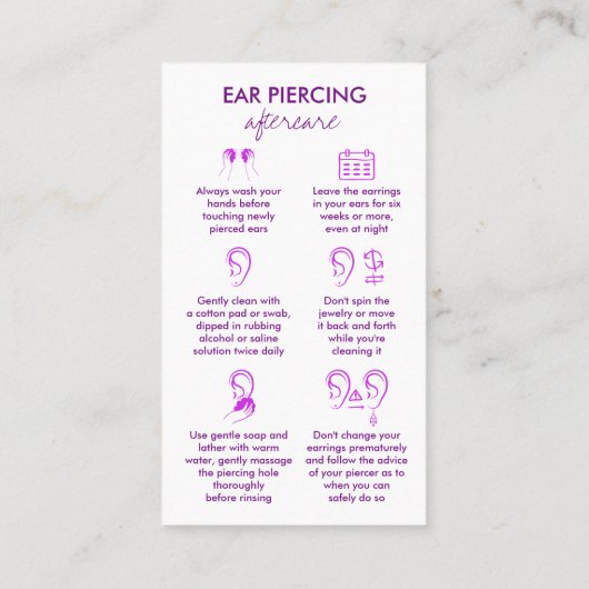 Uitbreidingen van instructies voor doorboren visitekaartje (Achterkant)