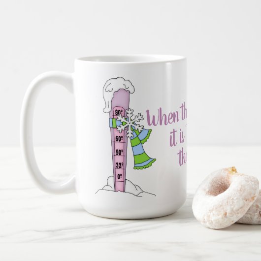 Uitbreken van de Marshmallows - Winterthermometer Koffiemok (Met donut)