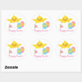 Uitbroeden Paaskuiken Happy Easter Round Sticker (Vel)