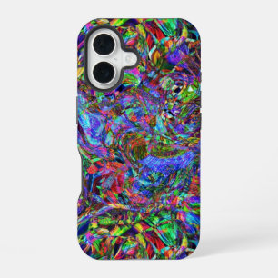 Uitbundige Kleur Stromende Abstracte Kunst iPhone 16 Hoesje