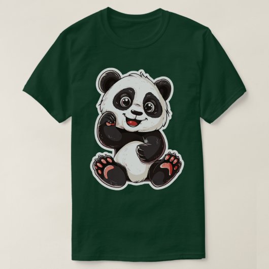 Uitbundige Panda Buddy Sticker 2 T-shirt (Design voorkant)
