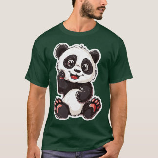 Uitbundige Panda Buddy Sticker 2 T-shirt