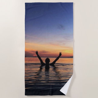 Uitbundige Zonsondergang Leyte Filipijnen Strandlaken