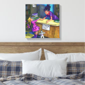 Uitchecken bibliotheek canvas afdruk (Insitu (Slaapkamer))