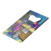 Uitchecken bibliotheek creditkaart flessenopener (Voorkant Gekanteld)