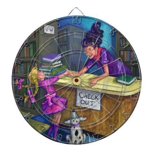 Uitchecken bibliotheek dartbord (Voorkant)