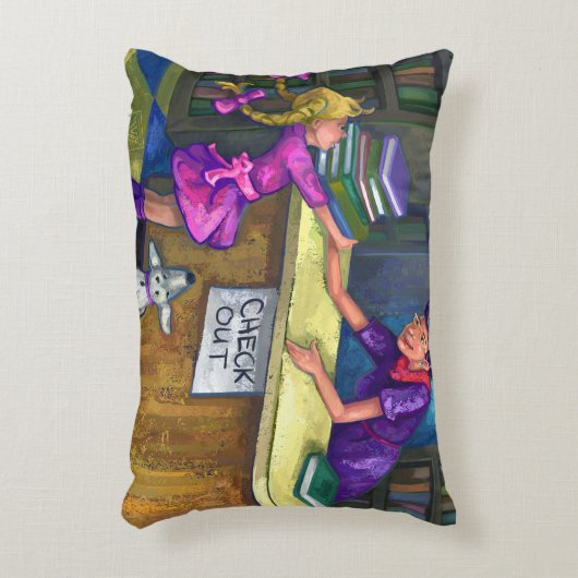 Uitchecken bibliotheek decoratief kussen (Voorkant(Verticaal))