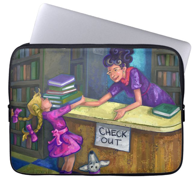 Uitchecken bibliotheek laptop sleeve (Voorkant)