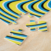 Uitdagend blauw en geel optisch lichtpuzzel legpuzzel (Zijkant)